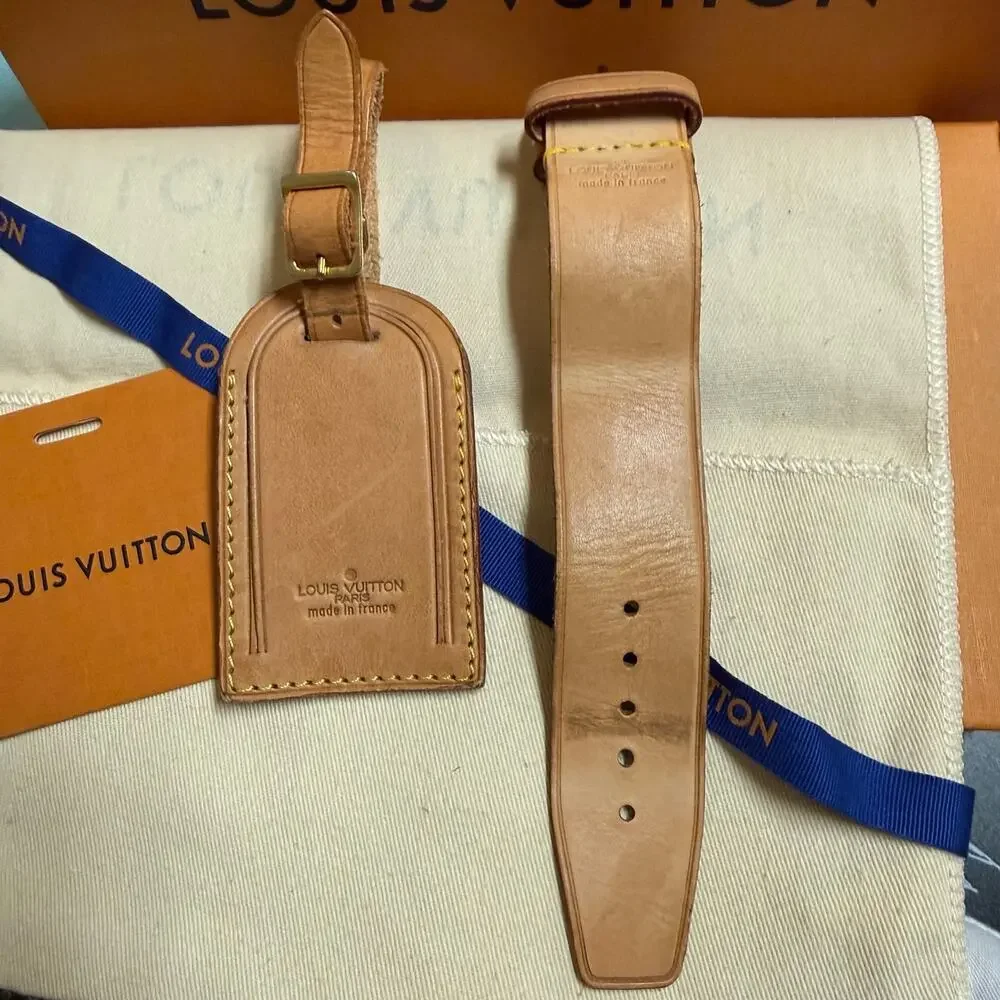 Louis Vuitton Vachetta Leather Luggage Tag and Poignet Authentic NO BOX